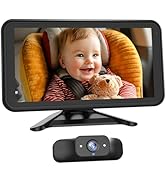 Babyvue Baby Car Mirror Camera for 2 Kids with IR Night Vision, 3X Zoom Car Camera for Baby 1080P...