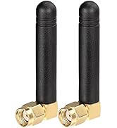Bingfu Mini Dual Band WiFi 2.4GHz 5GHz 5.8GHz MIMO RP-SMA Male Right Angle Antenna (2-Pack) for F...