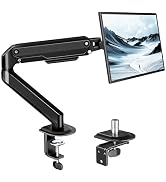 monTEK Single Monitor Arm Mount for 17-32 Inch Screens, Heavy Duty Steel Mechanical Spring Desk M...