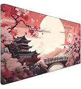 Japanese Large Gaming Mouse Pad with Stitched Edges, 31.5" x 15.7" Large Extended Computer Pad, M...