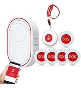 Topvico WiFi Panic Button Caregiver Pager Emergency Call for Elderly at Home, Senior Fall Alert D...