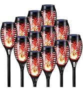 Toodour Solar Torch Flame Lights, 12 Pack Solar Christmas Lights Outdoor with Flickering Flame, W...