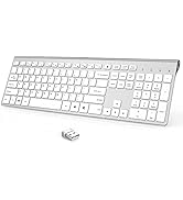 J JOYACCESS Wireless Keyboard for Laptop, Rechargeable Silent Wireless Keyboard, 2.4G Slim Wirele...