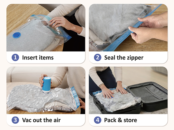 travel vacuum bags with electric pump