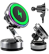 TEC&amp;Fan Cooling Magnetic Wireless Car Charger, For Magsafe Car Mount Fast Charging, Vacuum/Air Ve...