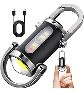 Ciwuzxs Rechargeable Keychain Flashlights, 800 Lumens EDC Mini Flashlights, COB Keychain Work Lig...