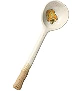 Operitacx Japanese Style Ceramic Cafe Spoon Smooth Dessert Soup Spoon for Honey Porridge Rice