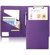 FORTAVEM Professional Faux Leather Padfolio with Clipboard – Business Portfolio Organizer Folder ...
