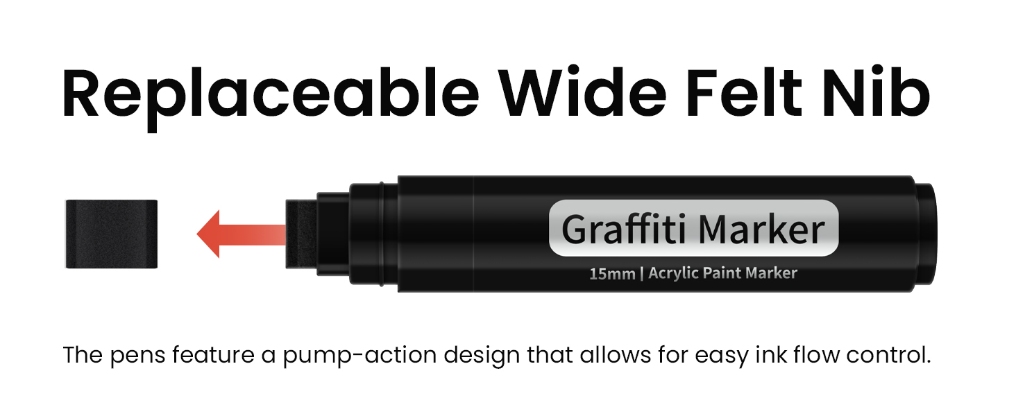 black wide tip markers poster paint pens