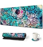 AIMSA Large Gaming Mouse Pad, XXL Keyboard Mouse Mat Extended Desk Pad with Stitched Edges, Durab...