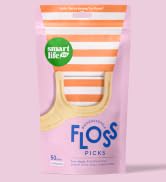 Unflavored all natural dental floss picks, 200 flossers, 4 bags, no flavor