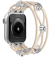 Newlibery Beaded Bracelet Compatible with Apple Watch Band 41mm 38mm 44mm 42mm 45mm 46mm 49mm Wom...
