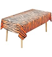 CXPSINC 4 Pack Animal Safari Tablecloth 54" x 108"Animal Safari Theme Zoo Print Table Cover with ...