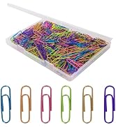 Ufmarine 480 Pcs Paper Clips Medium, Paperclips Colored 1.3 inch for Office
