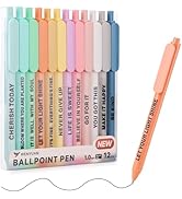 WY WENYUAN Funny Ballpoint Pens, Fine Point Smooth Writing Pens, Pastel Personalized Pretty Journ...