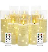 kakoya Flameless LED Candles with Timer 9 Pc Flickering Flameless Candles for Romantic Ambiance a...