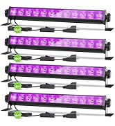4 Pack 42W LED Black Light Bar, Blacklight with 6FT Cord+Switch+Plug, Glow in The Dark Black Ligh...