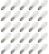 Creative Hobbies 3228x25 (25 Pack) - 7C7/CL, 7 Watt, C7 Night Light, Longer Life 130 Volt, Clear,...