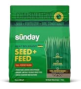 SUNDAY Heat Tolerant Seed + Feed - 3-in-1 Grass Seed, Fertilizer, &amp; Soil Conditioner - Strengthen...
