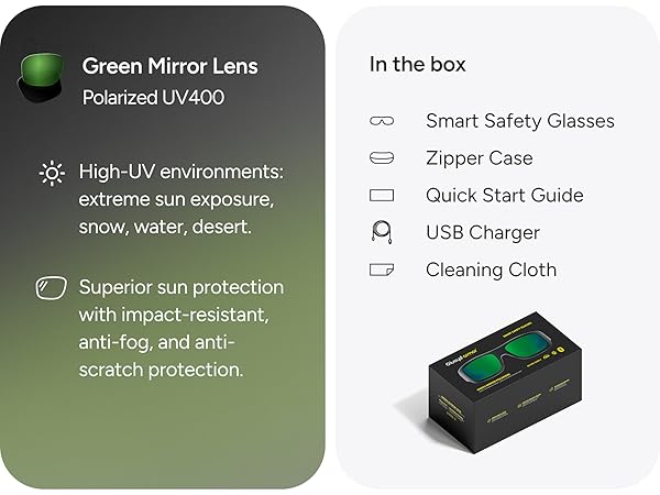 Armor green mirror polarized lens 