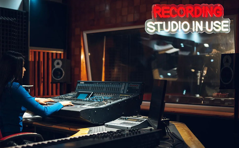 Recording Studio in Use Neon Sign