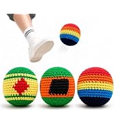 Footbag Sand Filled Kicking Bag - 3/6/12 Pack Soft Suede Foot Bag for Freestyle Kicking, Durable ...