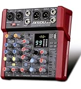 JXSOU Audio Mixer, 6-Channel DJ Mixer Bluetooth Studio Mixer with 99 DSP Effect USB Drive+48V Pha...
