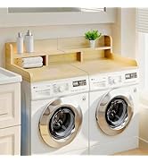 Ywin 2 -Tier Washer Dryer Countertop with 2.75" H Edge Rails,54" W x 27.55" D Laundry Space Organ...