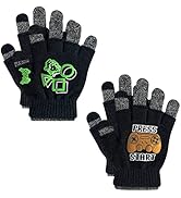 Touchscreen Kids Gloves for Boys Girls, 3 Pairs 2-14 Age Child Winter Warm Glove