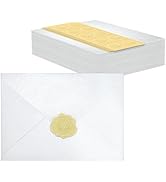 50 PCS Pearl White A7 Envelopes with Stickers, Shimmering 5x7 Envelopes for Invitations, Great fo...