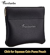 Travelambo Leather Squeeze Coin Purse Pouch Change Holder