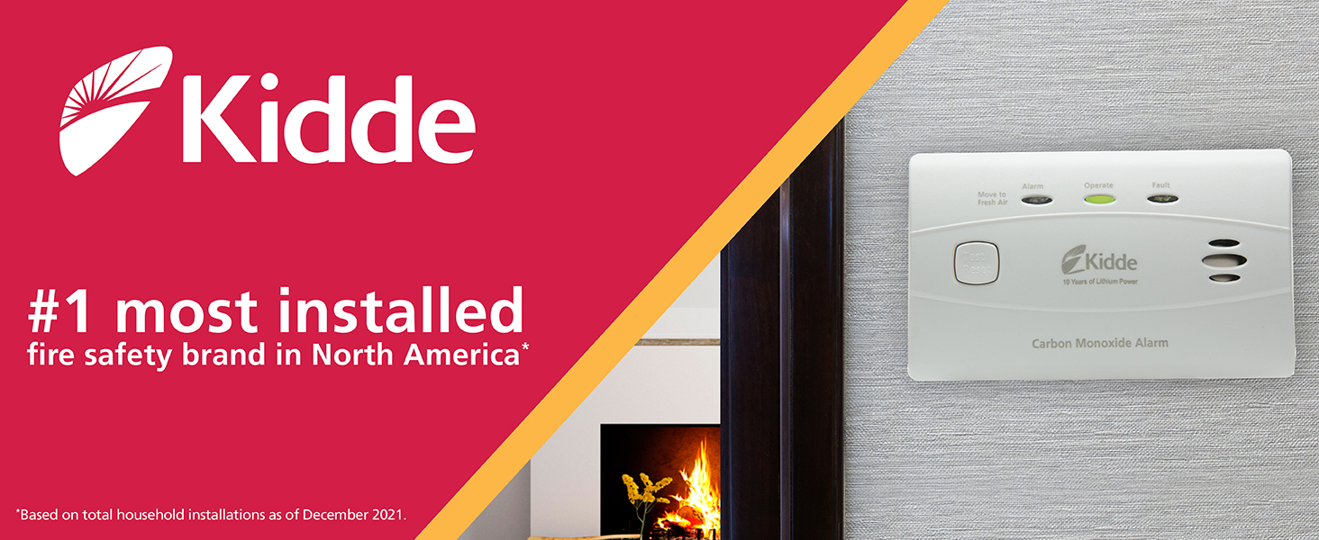 Kidde Carbon Monoxide Detector with 10-Year Battery, 3 LEDs, Replacement Indicator