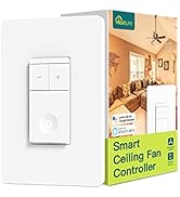 TREATLIFE Smart Ceiling Fan Control, 4 Speed Fan Switch for Ceiling Fan, Neutral Wire Required, S...