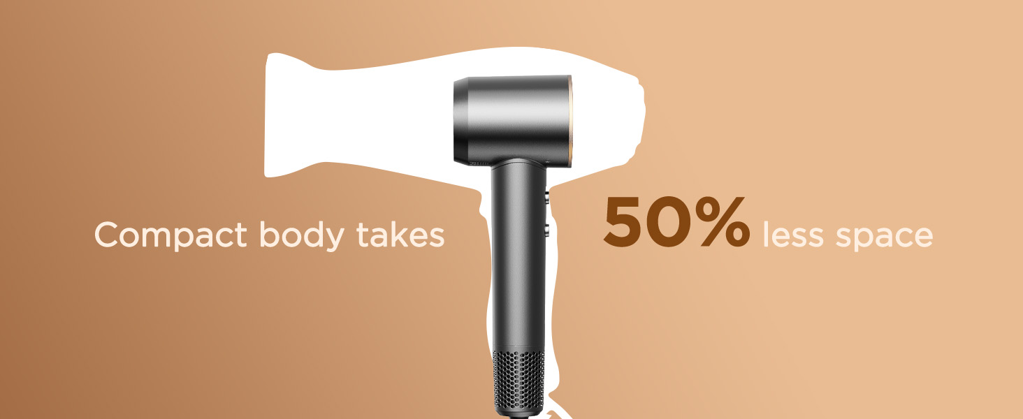 Compact hair dryer