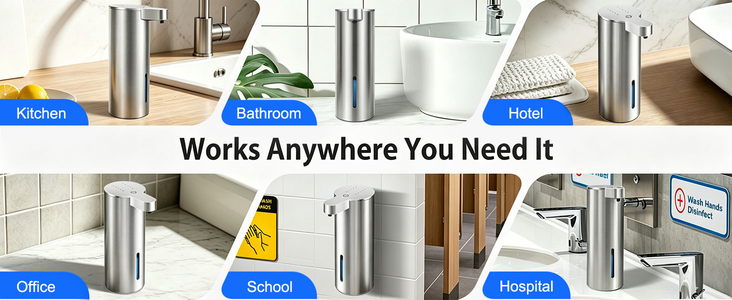 Suitable for multiple scenarios: kitchen, washroom, bathroom, school, hospital and more