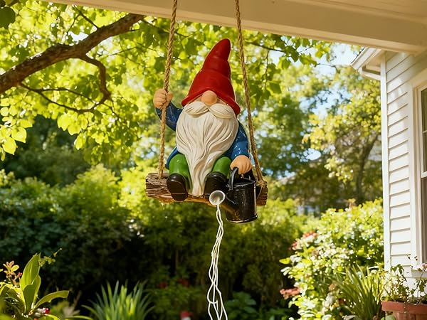 hanging gnome decoration for patio