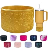 Lnulyaciy Flower Silicone Boot, for Stanley Cup 40/30/20 oz, Anti-Slip Silicone Boot for Cup Comp...