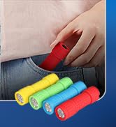 EverBrite 4-Pack Mini LED Flashlight Set, Small Flashlights for Kids in 4 Assorted Colors with 12...