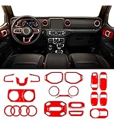 YIUIY 21PCS Full Set Interior Decoration Trim Kit Compatible with Jeep Wrangler JL JLU &amp; Gladiato...