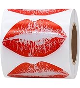 Hybsk Clear Red Kissing Lips Removable Body Stickers Total 300 Per Roll (Transparent Clear Paper)
