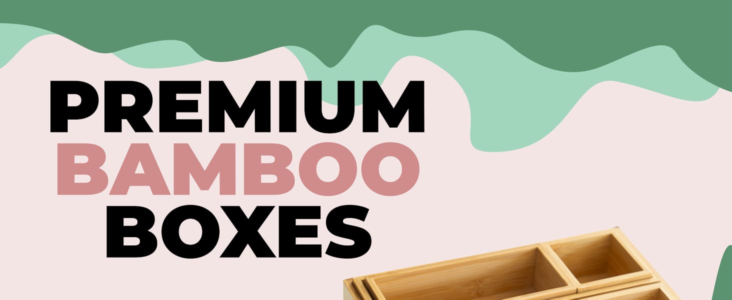 bamboo drawer storage boxes