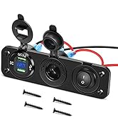 Nilight 4 in 1 Charger Socket Panel Dual QC3.0 USB Charger with LED Voltmeter Display and Cigaret...