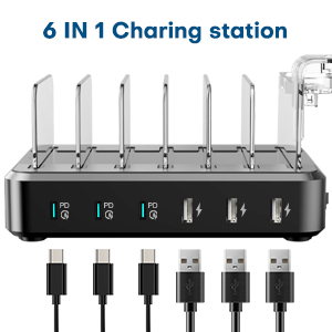 6 ports charging station