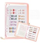 18PCS Press On Nail Organizer Clear Empty Press on Nail Packaging Set with 8 Insert Pages,8 nail ...