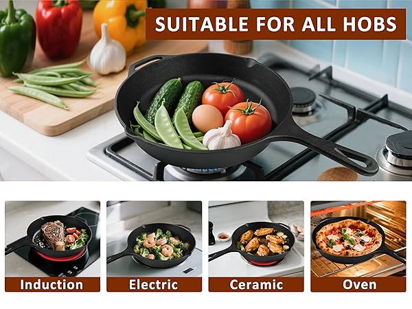 3 Pieces Cast Iron Skillet