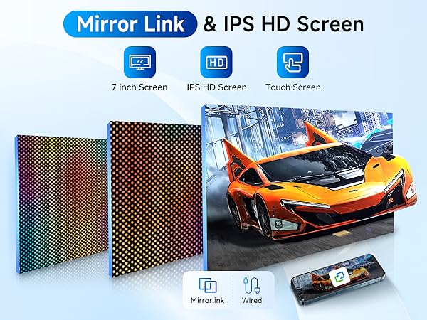 Single Din Car Stereo Screen Flip Out Wireless CarPlay Android Auto