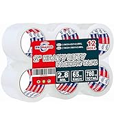 PROMAXCO Heavy Duty Packing Tape 12 Rolls, Clear, 2.8 mil, 65 Yards x 1.88 inch, Total 780Y, Ultr...