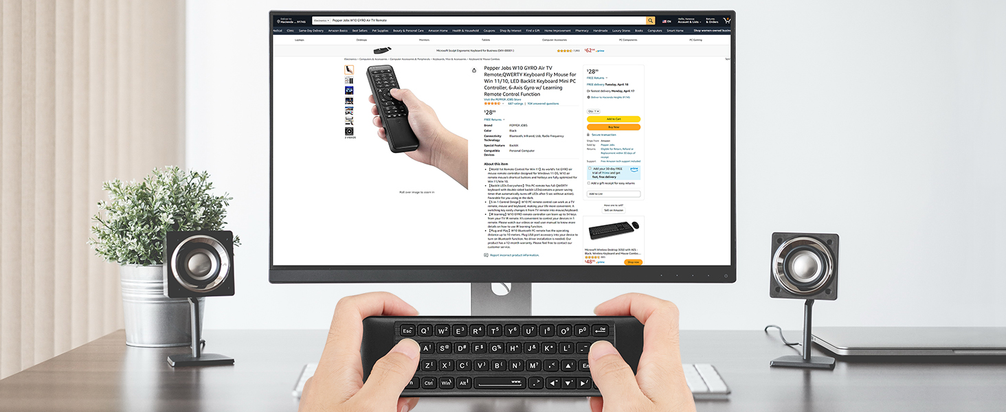 W10 GYRO Air TV Remote from PEPPER JOBS