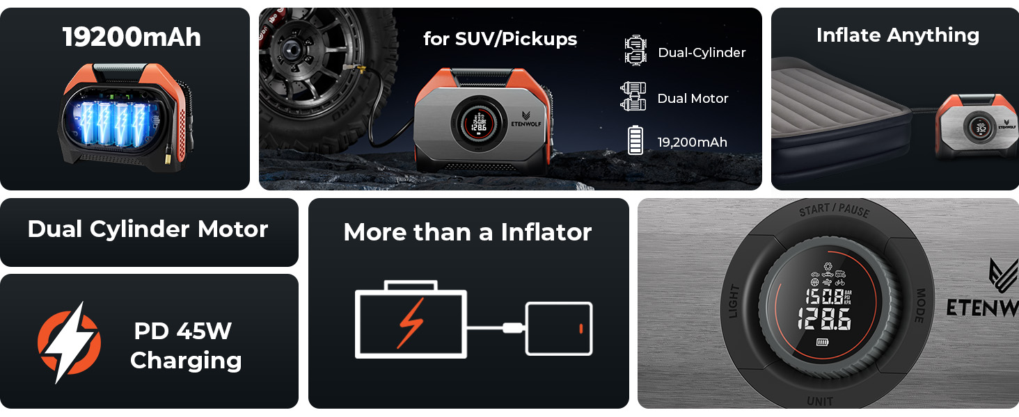 7modes rechargeable 192000 mAh lithium-ion battery best christmas gift for dad mom son husband wife