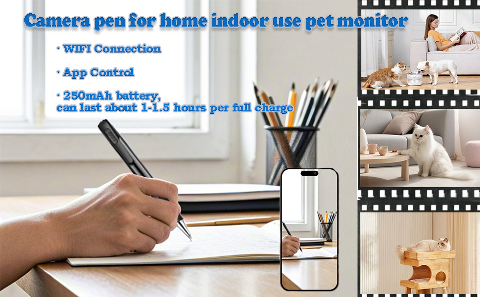 pen camera for pet indoor monitor